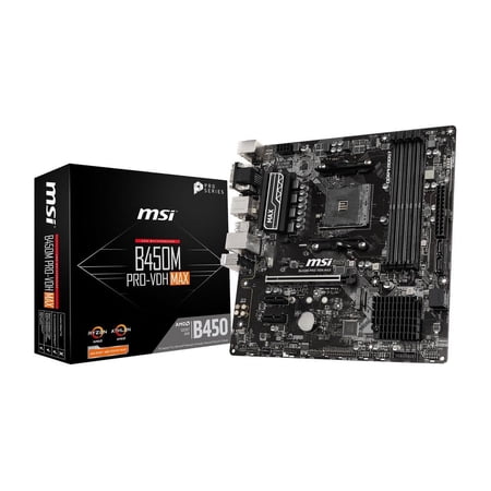 Restored MSI ProSeries AMD Ryzen 2ND and 3rd Gen AM4 M.2 USB 3 DDR4 D-Sub DVI HDMI Micro-ATX Motherboard (B450M PRO-VDH Max) (Refurbished)