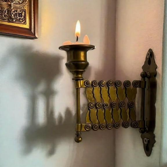 Vintage Extending Taper Candle Holder, Expanding Taper Candle Holder, Antique Wall-Mounted Piano Candlestick Sconce for Living Room, Bedroom & Fireplace Decor
