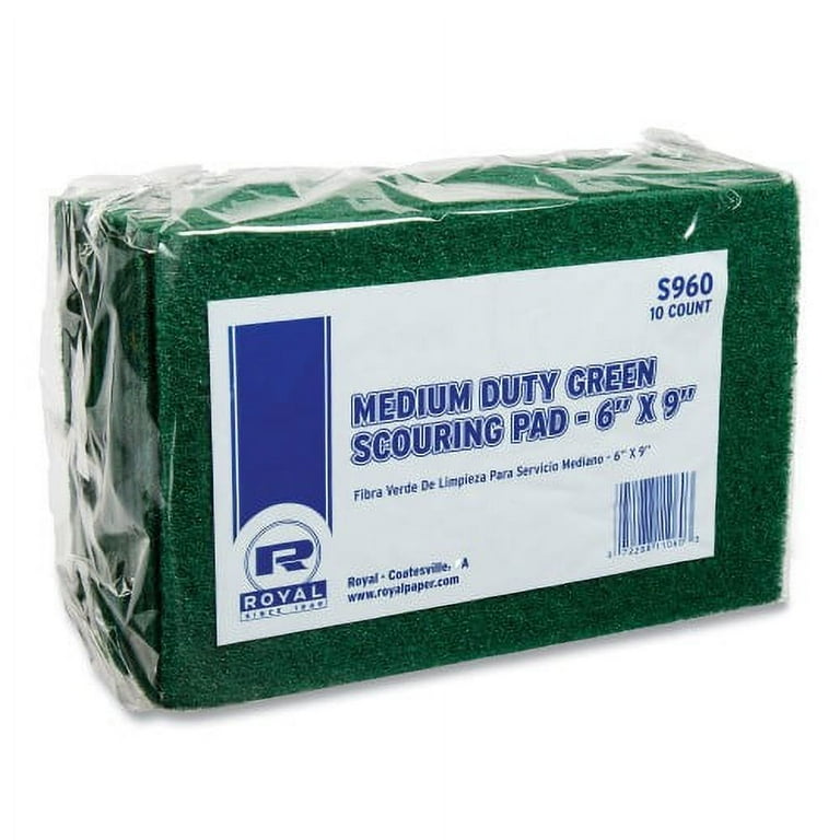 Medium-Duty Scouring Pad, 6 x 9, Green, 10 Pads/Pack, 6 Packs/Carton Medium-Duty Scouring Pad, 6 x 9, Green, 10 Pads/Pack, 6 Packs/Carton