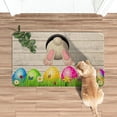 thumbnail image 3 of Felpudo decorativo con forma de conejo de Pascua, para interior y exterior, con diseño de flores y camión, para pasillo, 3 of 6