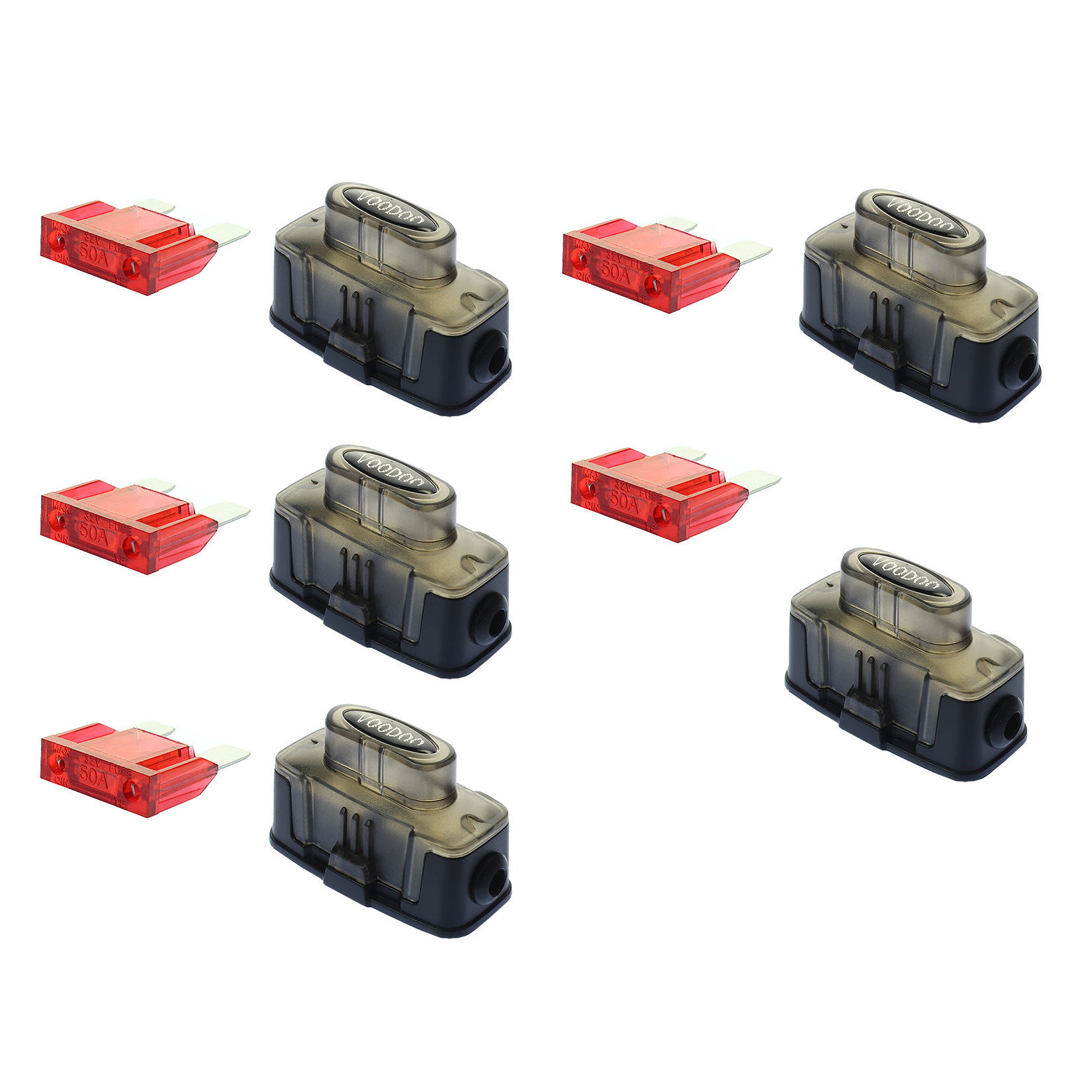 MAXI Inline Fuse Holder Fuseholder Voodoo 4 6 8 Gauge & 50 Amp (5 PACK