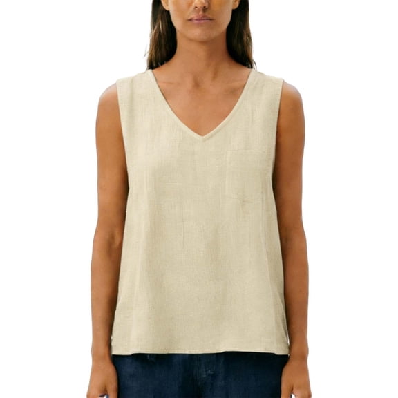CONZONE Women's Tshirts Sleeveless T Shirts for Women Casual Crew Neck Embroidery Lightweight Tees Soft Cozy Tops