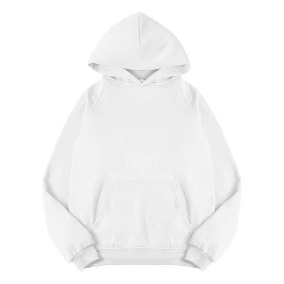 YOTMKGDO Hoodies for Women Essentials Hoodie Womens Sweatshirt Women Fleece Loose Hoodie Sweatshirt Long Sleeve Pocket Drop Shoulder Pullovers Top Womens Long Sleeve Tops White Sweater, White M
