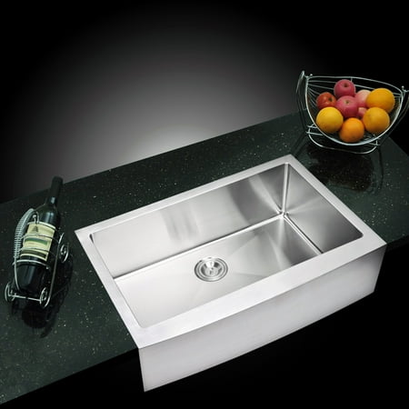 Water Creation SSS-AS-3322B Single Basin Farmhouse Kitchen (Best Price Stainless Steel Kitchen Sinks)