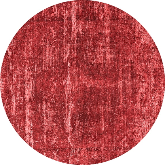 Ahgly Company Indoor Round Oriental Red Industrial Area Rugs, 4' Round