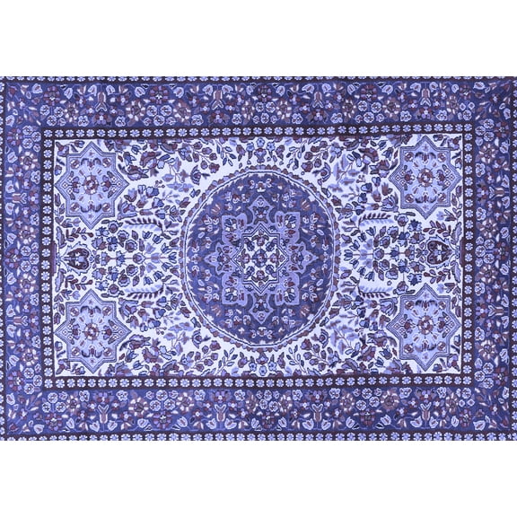 Ahgly Company Indoor Rectangle Persian Blue Traditional Area Rugs, 5' x 7'