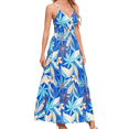 thumbnail image 3 of Vestido de Verano 2025 para Mujer, con Estampado Floral, Lazo Frontal, Tirantes Finos, Informal, Bohemio, , Holgado, Azul XL, 3 of 6