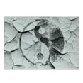 thumbnail image 1 of Ying Yang Cutting Board, Grunge Cracked Yin Yang Sign on the Wall Graphic Art Union, Decorative Tempered Glass Cutting and Serving Board, Small Size, Charcoal Grey Grey, by Ambesonne, 1 of 1