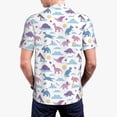 thumbnail image 3 of Balery Dinosaur Printed Men’s Short Sleeve Polo Shirt, Midweight Men's Shirt,Golf Polo shirts -3X-Large, 3 of 8