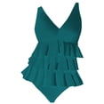 thumbnail image 4 of Duoif Maillot de Bain une Pièce pour Femmes, Maillot de Bain à Volants, Robe de Bain Rétro Couvrante, Maillots de Bain Contrôle du Ventre pour Femmes Vert Menthe G, 4 of 4