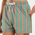thumbnail image 4 of USNSM Women's Boxer Shorts Elastic High Rise Pajama Vertical Striped Print Casual Lounge Shorts with Pockets Sleepwear Orange XXL, 4 of 4