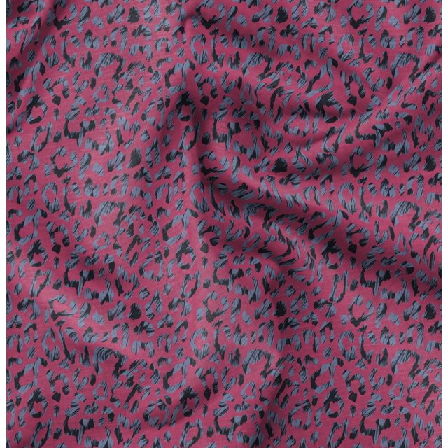 Soimoi Polyester Crepe Fabric Leopard Animal Skin Decor Fabric Printed Yard 52 Inch Wide
