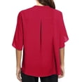 thumbnail image 1 of Blusa informal para mujer, blusas de verano para mujer, blusas de media manga con escote en V para mujer, blusa con cuello en V para mujer, eficiencia óptima, 1 of 5