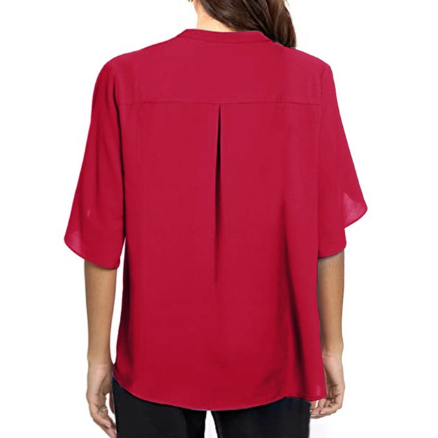 Blusa informal para mujer, blusas de verano para mujer, blusas de media manga con escote en V para mujer, blusa con cuello en V para mujer, eficiencia óptima