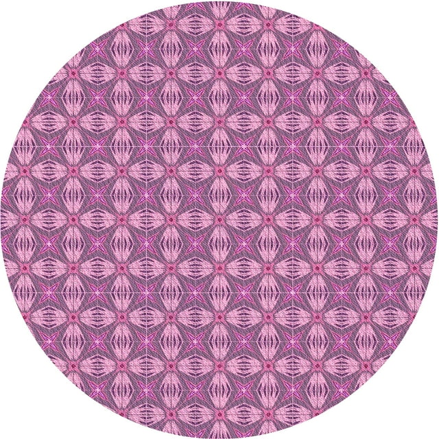 Ahgly Company Machine Washable Indoor Square Transitional Violet Purple Area Rugs, 3' Square