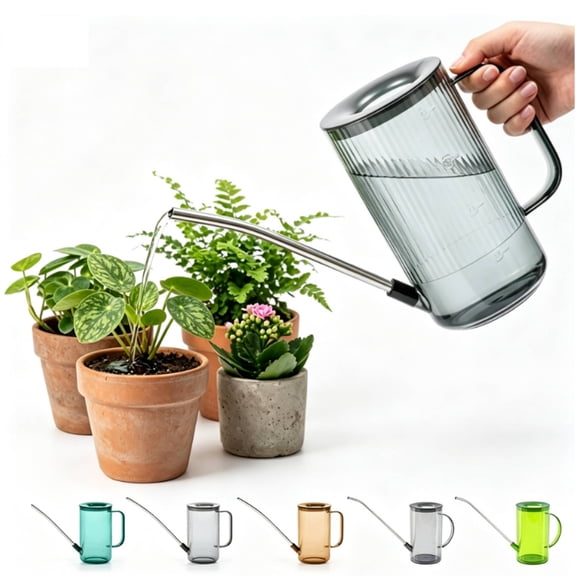 Long Spout Watering Can Indoor,Plant Watering Can,Small Watering Cans for House Plants, Flowers, Succulents, 34oz (Grey)
