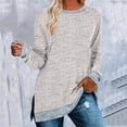 thumbnail image 2 of Womens Tops Clothing Long Sleeve Round Neck Split Top Loose Casual Pullover Top Shirt Blouses For Women, 2 of 7