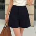 thumbnail image 4 of ClodeEU Women's High Waisted A Line Wide Leg Shorts,Loose Fit Casual Short Navy,Womens Plus L, 4 of 7