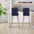 thumbnail image 6 of Unique Bargains Polyester Stretch Bar Stool Covers Elastic Band Mid Back Chair Slipcover Navy 2 Pcs, 6 of 8