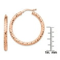 thumbnail image 2 of Primal Gold 14 Karat Rose Gold 3x25mm Diamond-cut Hoop Earrings, 2 of 4