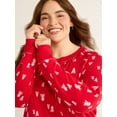 thumbnail image 5 of Joyspun Women’s Hacci Knit Tree Print Sleep Top with Long Sleeves, Sizes XS-3X, 5 of 6