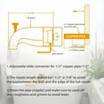 thumbnail image 6 of Bathtub Faucet Easy to Install Tub Spout with Diverter,American Standard Tub Faucet Replacement Fits 1/2" Copper Water Tube(5/8" Diameter) with Hex Wrench Chrome Finish, 6 of 7