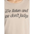 thumbnail image 3 of We Listen Women’s Graphic Tee with Short Sleeves, Sizes XXS-XXL, 3 of 5