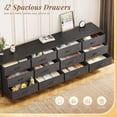 thumbnail image 3 of Amadwell 70 Inch Dresser with 12 Fabric Drawers, TV Stand for 65, 75, 80 Inch TV, Long Dresser for Bedroom, Entertainment Center for Living Room, Chest of Drawers & Storage, Black, 3 of 10