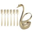thumbnail image 1 of Juego de vajilla de acero inoxidable, cucharas, soporte de base de cisne para café, cucharadita, postre, revolviendo, Sti, 1 of 5