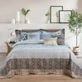 thumbnail image 3 of Home Soft Things 9 Piece Striped Bedspread Set - Floral Medallion - Oversize (122" x 106"), 3 of 11