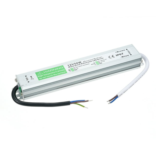 Mistaha Outdoor LED Power Supply Transformer 12V 50W IP67 Waterproof Switch for Signs, Light Boxes, Strips - AC90V-250V Input, Short Circuit Protection, Overload Protection, Aluminum Alloy Shell