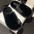 thumbnail image 6 of Zunfee Women's Cozy Plush Fuzzy House Slippers - 100% Polyester Non-Shedding, Spot-Cleanable, Black, US 5 (EU 36), Warm for Fall Winter Indoor Lounging/Remote Work, 6 of 6