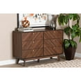 thumbnail image 3 of Baxton Studio Markell Mid-Century Modern Transitional Walnut Brown Finished Wood 6-Drawer Dresser, 3 of 13