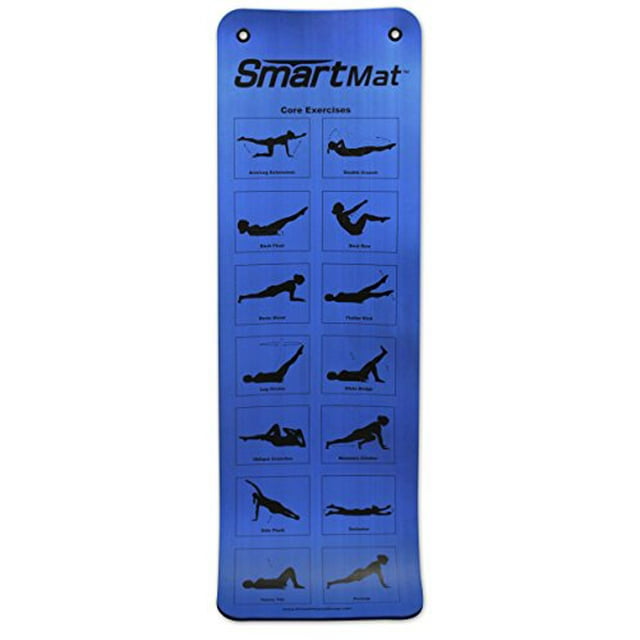 Prism Fitness 16mm Thick Smart Self-Guided Stretching and Exercise Mat, Blue