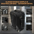 thumbnail image 3 of SLINGER 2-in-1 Wheeled Camera Backpack, Rolling Luggage Case with Handle and Anti-Shock Dividers for DSLR Cameras, Lenses, Hoods, Lighting, Tripod, & Accessories, Travel Camera Bag with Wheels, 3 of 9