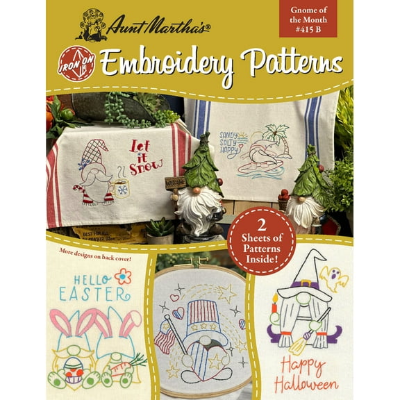 Aunt Martha's #415 Gnome of the Month - embroidery iron on pattern