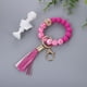 thumbnail image 2 of Llavero de silicona de cuentas pulsera llavero pulsera de cuentas con borla de cuero para las mujeres, 2 of 2