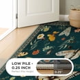 thumbnail image 4 of Insect Washable 8x10 Area Rug for Living Room, Floral Kids Playroom Rug Non Slip, Ultra-Thin Soft Low-Pile Floor Indoor Throw Carpet for Bedroom Dorm Nursery, Dark Green, 4 of 7