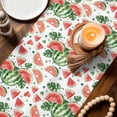 thumbnail image 3 of Watermelon Table Runner 72 Inches, Watercolor Summer Fruits Green Palm Leaves Bed Runner Dresser Scarves Tabletop for Indoor Outdoor Parties/Ceremony/Banquet, 16" x 72", 3 of 9