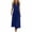 Blue, variant on Women Summer Maxi Dress Solid Color Sleeveless V Neck Button Pleated Elegant Flowy Sundress with Pockets Casual Beach Vacation Dresses