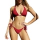 thumbnail image 1 of Bikini de Cintura Alta Conjunto de Traje de Baño Conservador de las Mujeres Unido Dos Piezas Bloque de Color de la Playa, 1 of 5