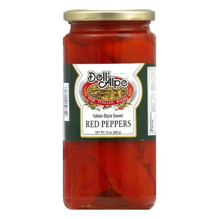 Italian Sweet Peppers - Dell Alpe Italian Style Sweet Red Peppers, 24 Oz (Pack of 12)