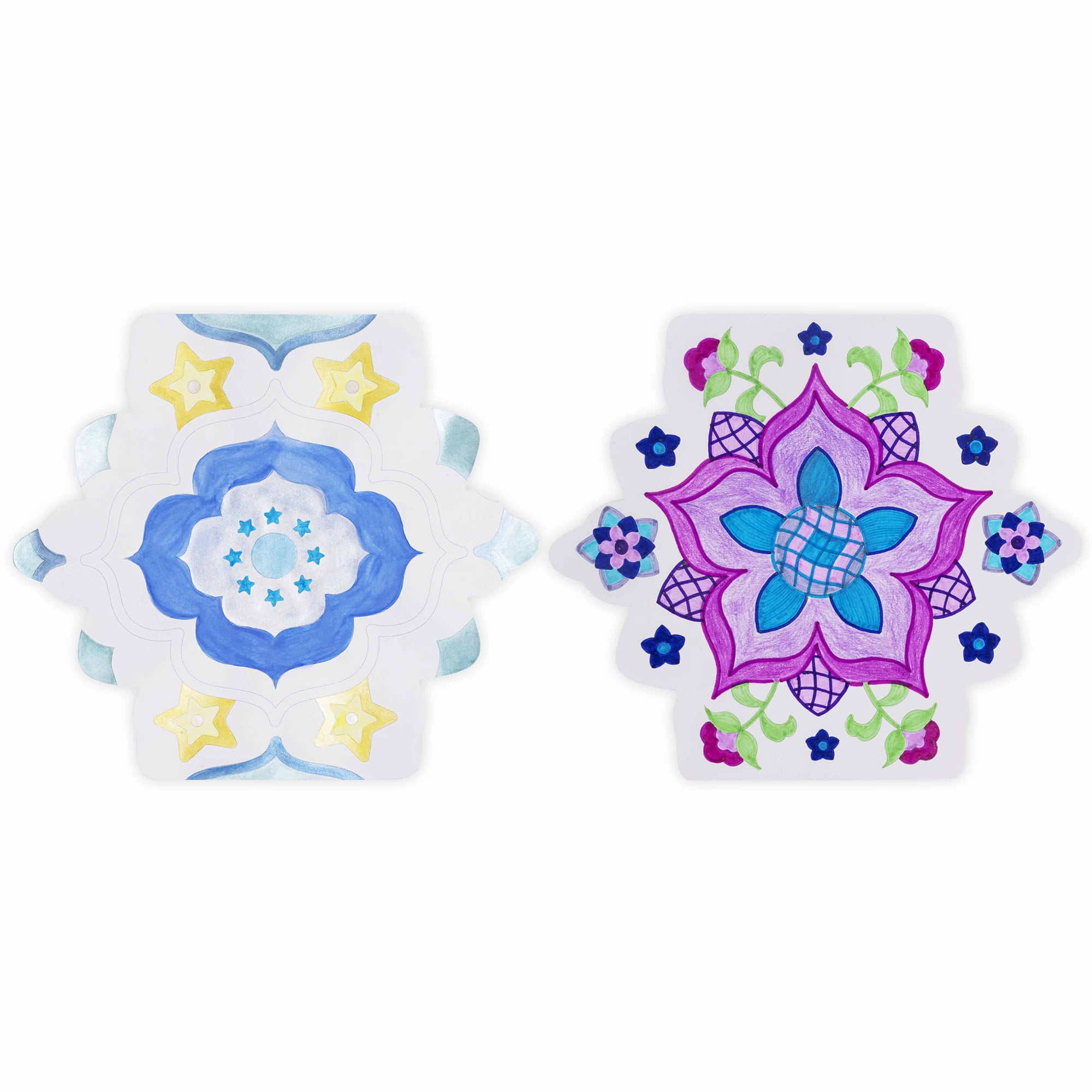 Vivid by Brea Reese: Mixed Media Coloring Pad - Tile - 24 Shaped Sheets in 8 Pattern Designs, Art Paper Pages For Paints-Markers-Colored Pencils
