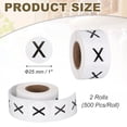 thumbnail image 2 of 1 Inch Letter-X Inventory Labels, 500Pcs Letter Stickers Round Circle Dots Labels Semi-Gloss Adhesive Stickers for Home Organization Office Storage, Black (2 Roll), 2 of 7