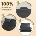 thumbnail image 3 of Rayon Derived from Bamboo Sheets Queen Set Cooling Sheets Piece Sheet Set Thread Count Sheet Deep Pocket Sheet Set Up to Super Soft Silky Smooth (Queen ), 3 of 6