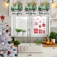 thumbnail image 5 of Hello Spring Curtain Valances for Windows, Kitchen Valance Window Treatments Panel 2 Pack, Easter Flowers Green Truck Vintage Floral Grey Rod Pocket Short Curtains for Bathroom Bedroom 42 x 18 Inch, 5 of 8