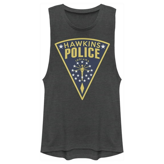 Netflix Junior's Stranger Things Hawkins Police Crest Festival Muscle Graphic T-Shirt