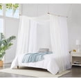 thumbnail image 6 of WARM HOME DESIGNS Set of 2 White & Beige Queen Canopy Bed Curtains in 55 x 216 Inch Size. BE White & Beige 216, 6 of 6