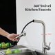 thumbnail image 4 of Grifos de cocina extraíbles giratorios de 360 ° con 2 modos de rociado Grifos de lavabo de baño Roci Tomshoo Silver, 4 of 7
