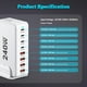 thumbnail image 5 of Cargador USB C, 240 W, GaN, 8 puertos, cargador rápido para Samsung/iPhone, 5 of 7